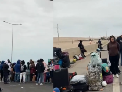 Inmigrantes protestan y bloquean el Complejo Fronterizo Chacalluta para salir de Chile